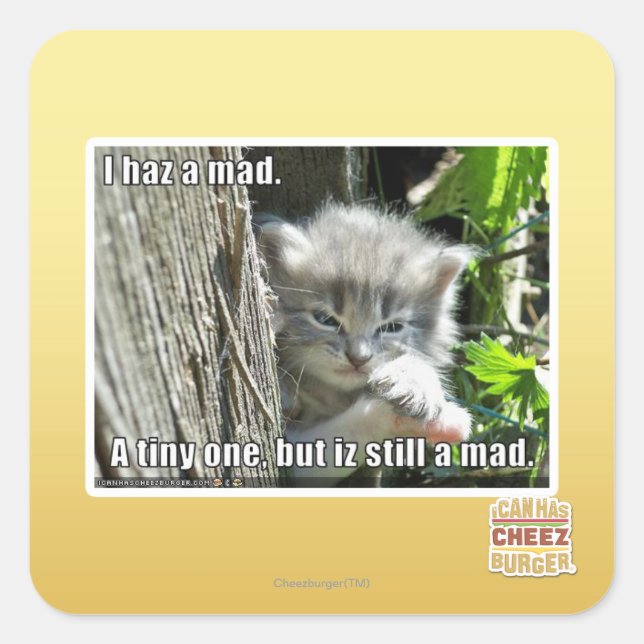 Ich bin verrückt quadratischer aufkleber (Vorderseite)