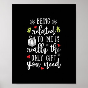 Ich bin verwandt mit lustigen Weihnachten Familien Poster