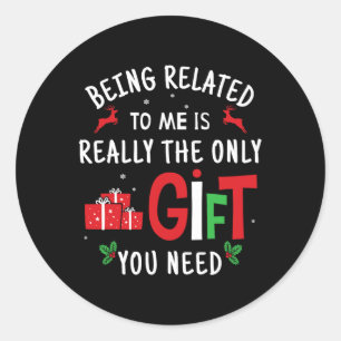 Ich bin verwandt mit meiner lustigen Weihnachtsfam Runder Aufkleber