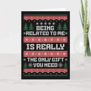 Ich bin verwandt mit mir Spaß Weihnachten Familie  Karte