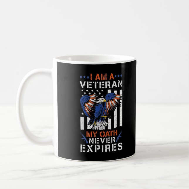 Ich bin Veteran Mein Tod geht nie aus - stolz USA  Kaffeetasse (Links)