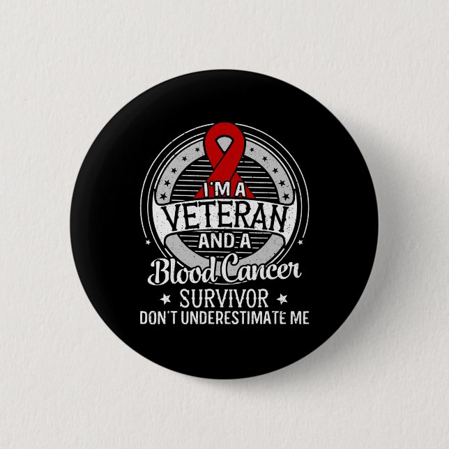 Ich bin Veteran und ein Blutkrebs-Bewusstsein Button (Vorderseite)