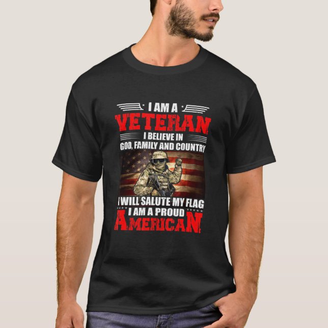 Ich bin Veteran und glaube an Gott, Familie und La T-Shirt (Vorderseite)