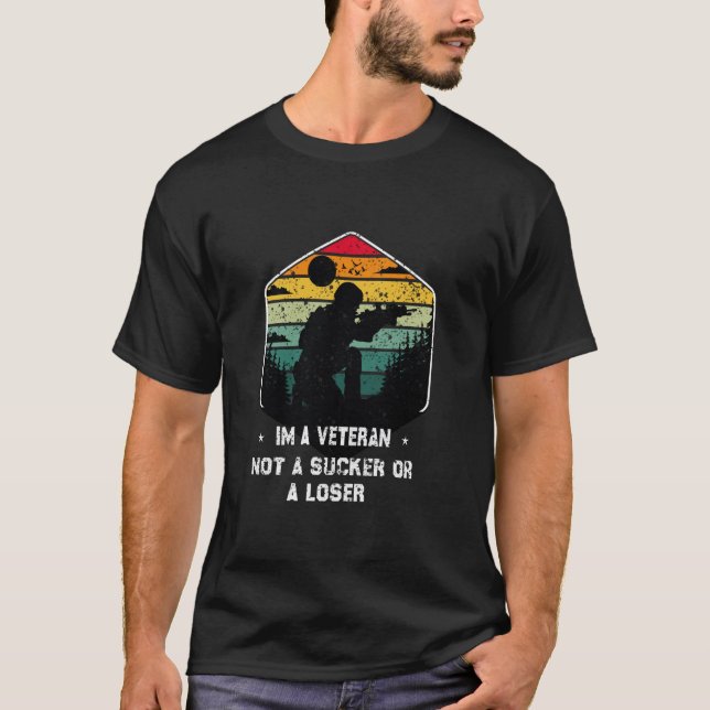 Ich bin Veteran und kein Sucker oder Loser T-Shirt (Vorderseite)