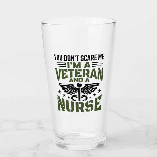 Ich bin Veteran und Krankenschwester Glas (Vorderseite)