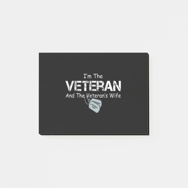 Ich bin Veteran und Veteran-Ehefrau Post-it Klebezettel (Vorderseite)