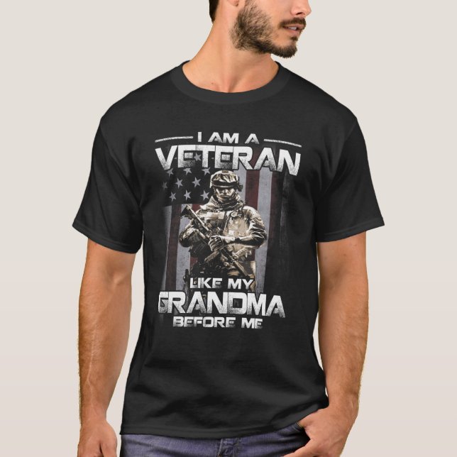 Ich bin Veteran wie meine Oma vor mir USA Flag T-Shirt (Vorderseite)