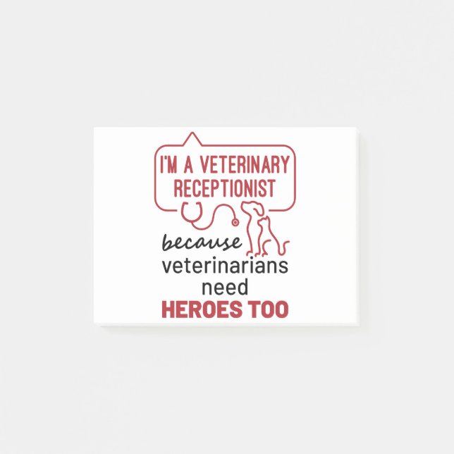 Ich bin Veterinär-Receptionist, weil Heroes Zitat Post-it Klebezettel (Vorderseite)