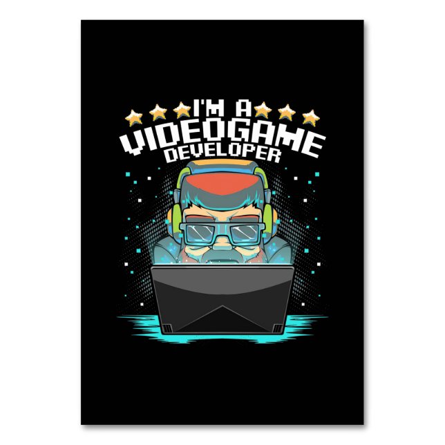 Ich bin Videospielentwickler Tischnummer (Vorderseite)