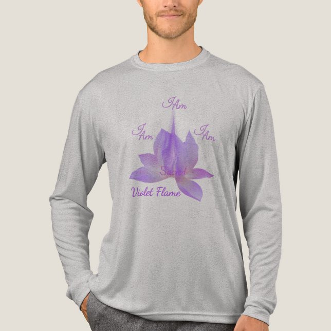 Ich bin Violette Flamme mit Lotus Tri-Blend Shirt (Vorderseite)