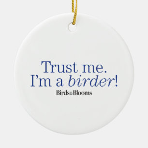 Ich bin Vogelbeobachter Keramikornament