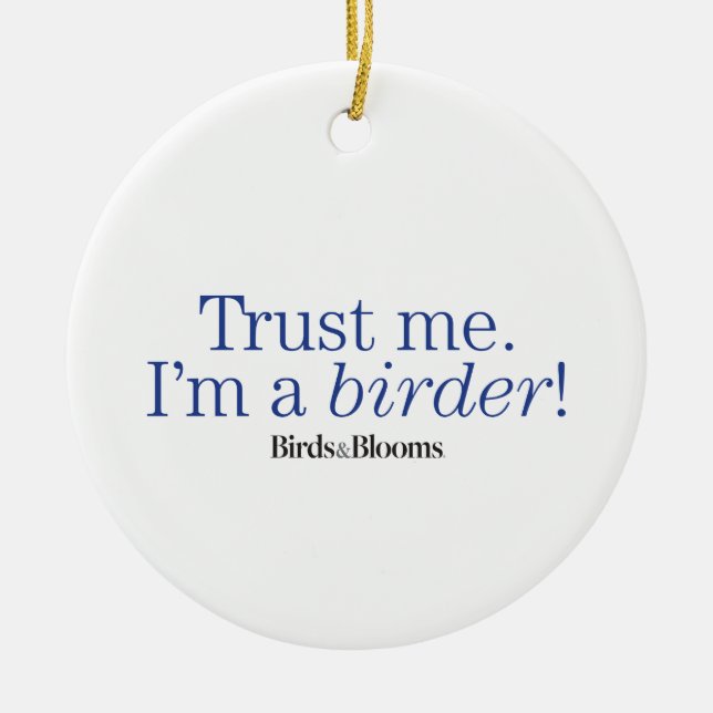 Ich bin Vogelbeobachter Keramikornament (Vorne)
