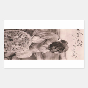 "Ich bin voll beschäftigt!" Vintager romantischer  Rechteckiger Aufkleber