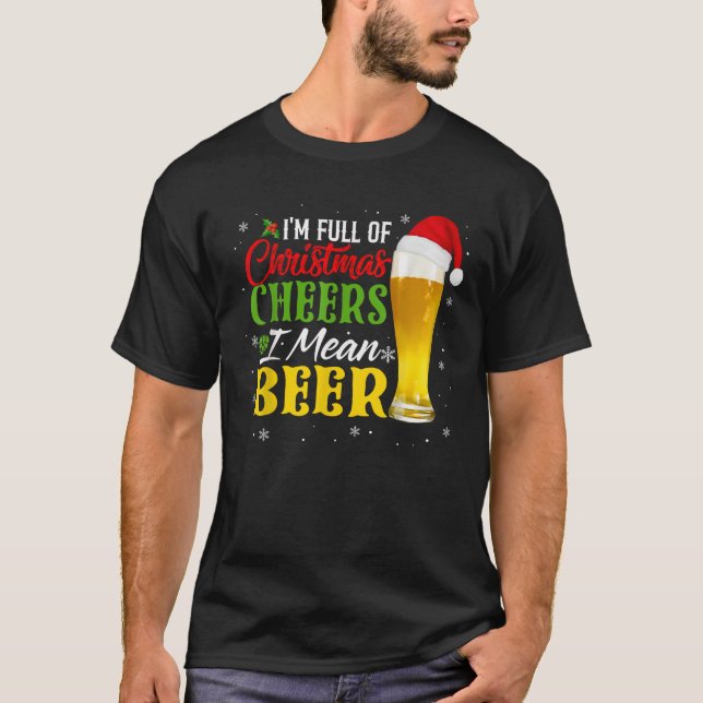 Ich bin voll von Weihnachts-Chef, ich Gemein Bier  T-Shirt (Vorderseite)