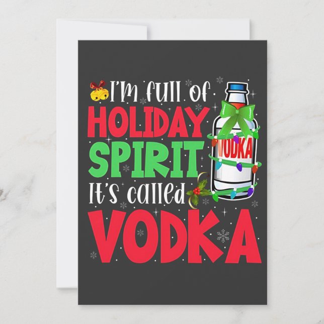 Ich bin voller Urlaubssgeist, heißt "Vodka Xmas" Einladung (Vorderseite)