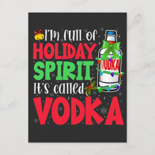 Ich bin voller Urlaubssgeist, heißt "Vodka Xmas" Feiertagspostkarte