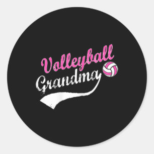 Ich bin Volleyball-Oma Runder Aufkleber
