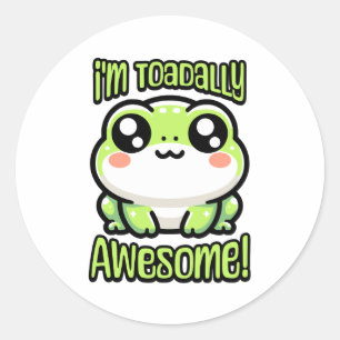 Ich bin völlig Phantastisch! Niedlich Toad Frog Pu Runder Aufkleber
