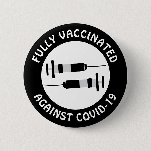 Ich bin vollständig gegen Covid-19 geimpft Button (Vorderseite)
