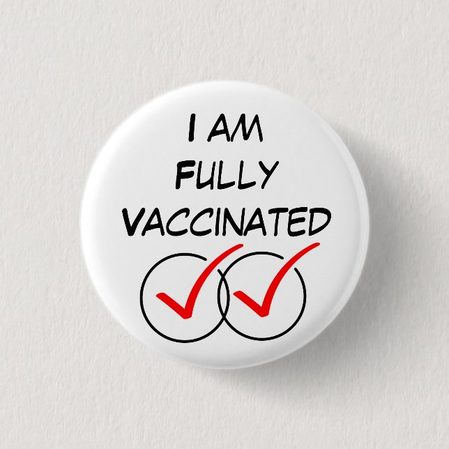 Ich bin vollständig geimpft, Covid Coronavirus Lar Button (Vorderseite)