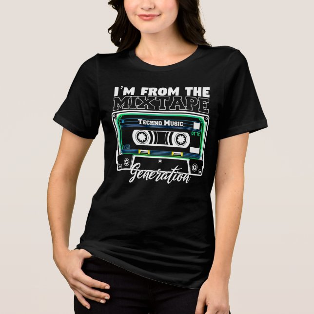 Ich bin von der Mixtape Generation (Techno Music) Tri-Blend Shirt (Vorderseite)