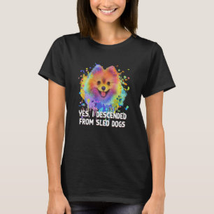 Ich bin von Sled Dogs Spitz Spaß Pom Po abgestiege T-Shirt