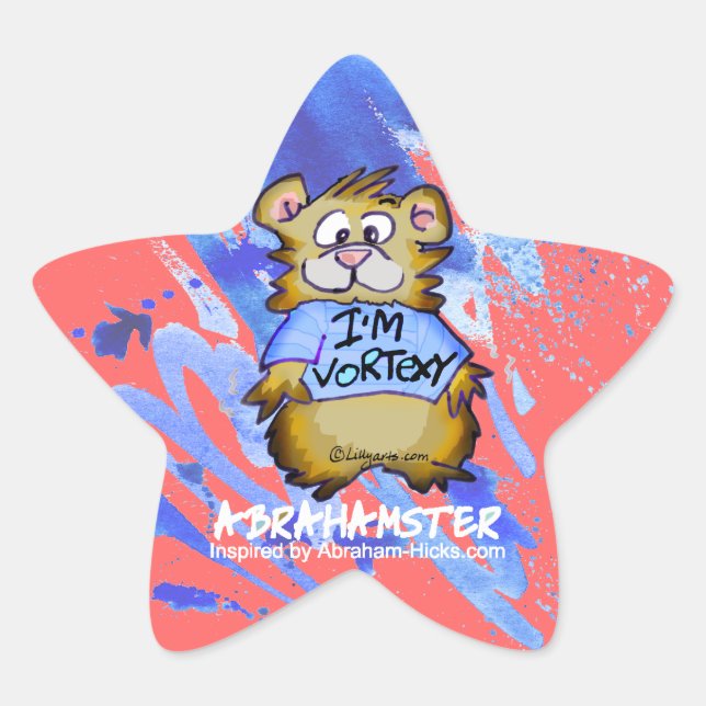 Ich bin Vortexy Abrahamster Star Stern-Aufkleber (Vorderseite)