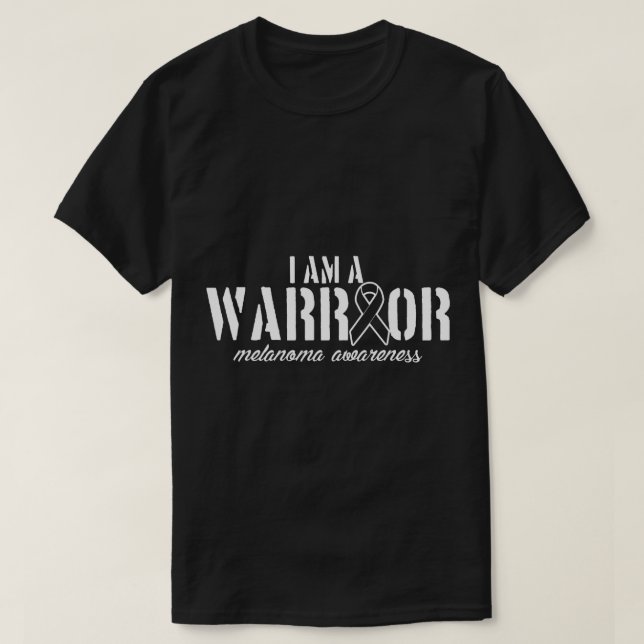 Ich bin Warrior Melanoma Awareness Skin Cancer T-Shirt (Design vorne)