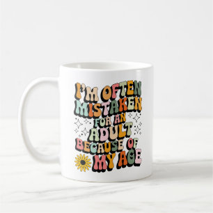 Ich bin wegen meines Alters oft für einen Erwachse Kaffeetasse