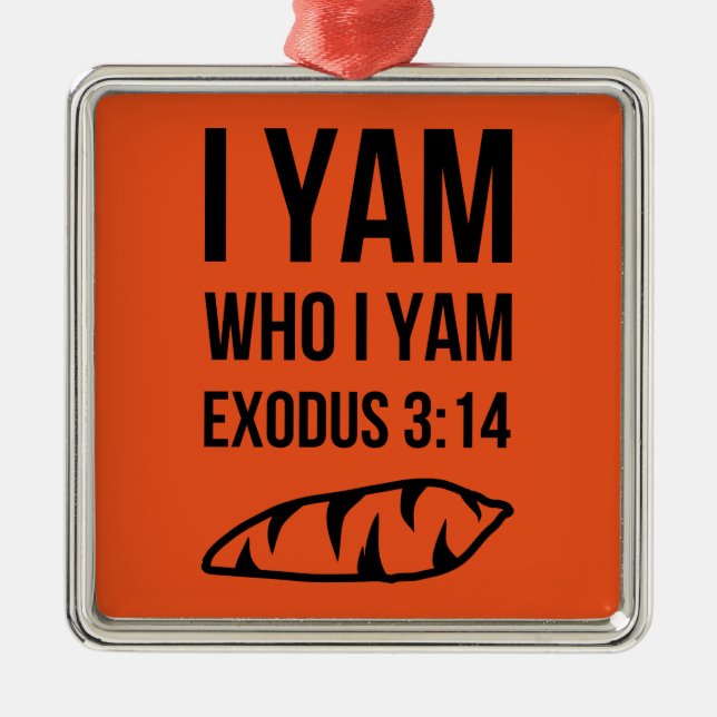 Ich bin, wem ich Exodus-Spaß bin Silbernes Ornament (Vorne)