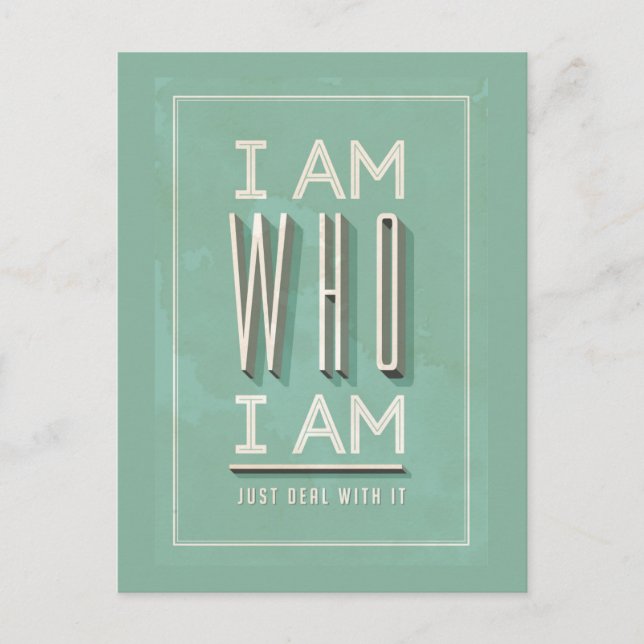Ich bin, wer ich bin postkarte (Vorderseite)