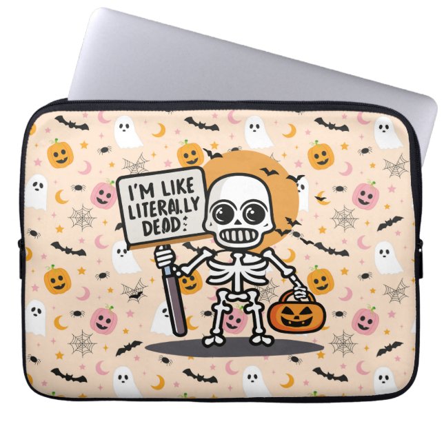 Ich bin wie buchstäblich tot Spooktacular Fun Hall Laptopschutzhülle (Vorderseite)