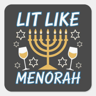 Ich bin wie Menorah Chanukka jüdische Menorah Feie Quadratischer Aufkleber