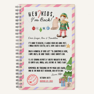 Ich bin wieder da! Weihnachts-Elf-Rücksendeprotoko Notizbuch