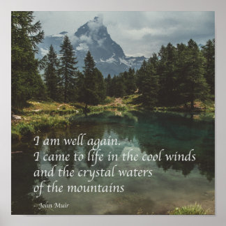 "Ich bin wieder gesund" J Muir Nature Achtsamkeit  Poster