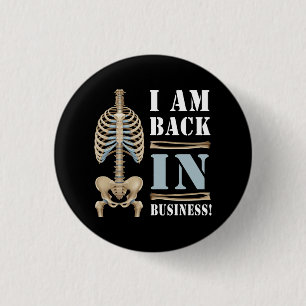 Ich bin wieder in Business Back Operation Scoliose Button