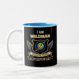 Ich bin WILDMAN, was ist dein Superhelden Kraft Zweifarbige Tasse