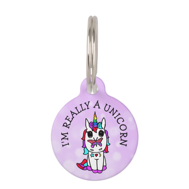 Ich bin wirklich ein Einhorn Funny Dog Tag Haustiermarke (Vorderseite)