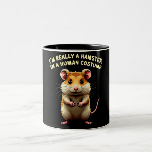 Ich bin wirklich ein Hamster in einem menschlichen Zweifarbige Tasse
