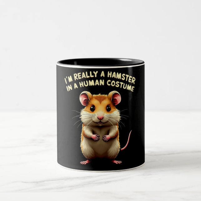 Ich bin wirklich ein Hamster in einem menschlichen Zweifarbige Tasse (Mittel)