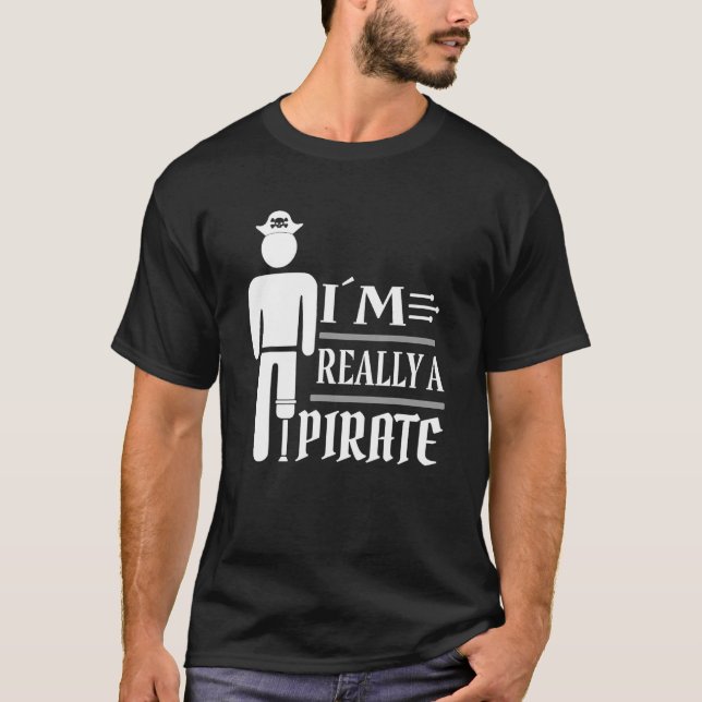 Ich bin wirklich ein Piratenfuß-Amputierte Rollstu T-Shirt (Vorderseite)