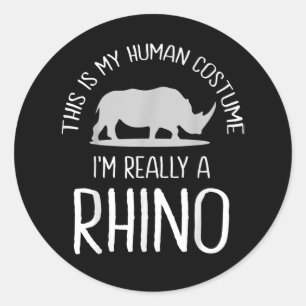 Ich bin wirklich ein Rhino Horn Graphic Funny Funn Runder Aufkleber