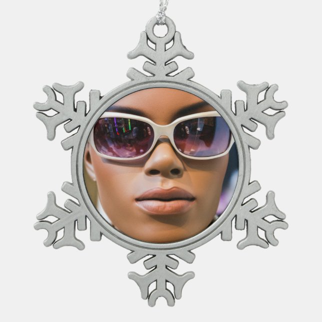 Ich bin wirklich schön schneeflocken Zinn-Ornament (Vorderseite)