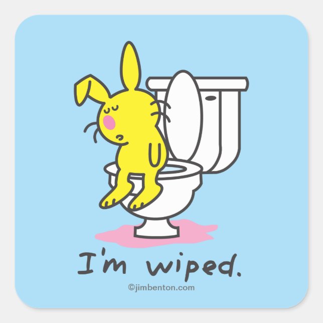 Ich bin wischt quadratischer aufkleber (Vorderseite)