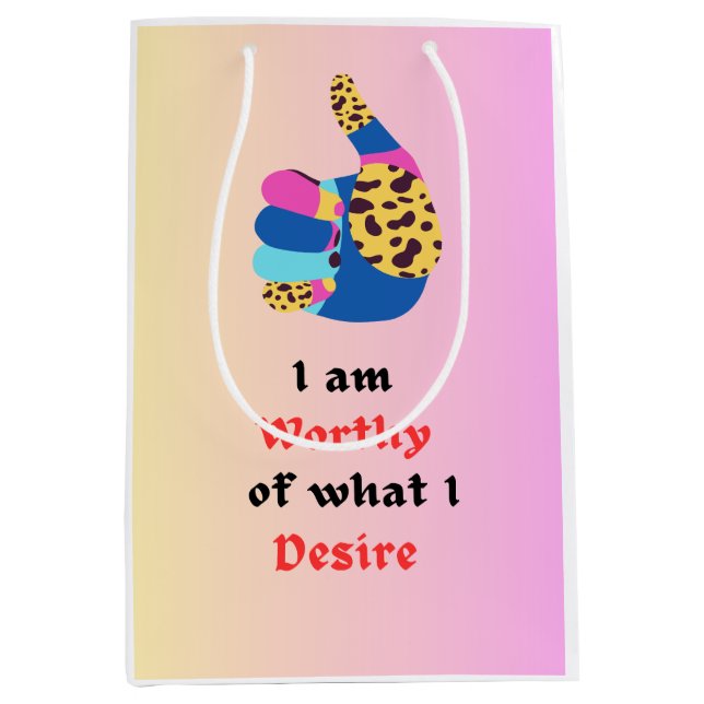 Ich bin Worthy Mittlere Geschenktüte (Vorderseite)