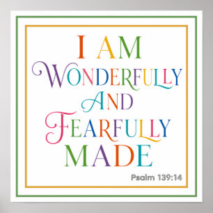Ich bin wunderbar gemacht und furchtbar Psalm 139, Poster