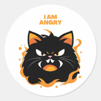Ich bin wütend! KATZE. Runder Aufkleber