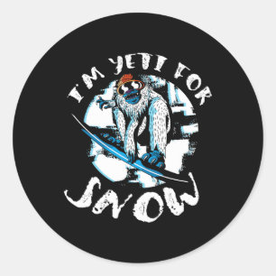 Ich bin Yeti For Snow Bigfoot Sasquatch Snowboardi Runder Aufkleber