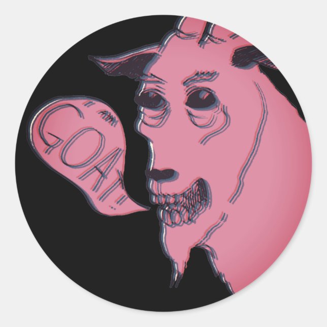 Ich bin Ziege Runder Aufkleber (Vorderseite)