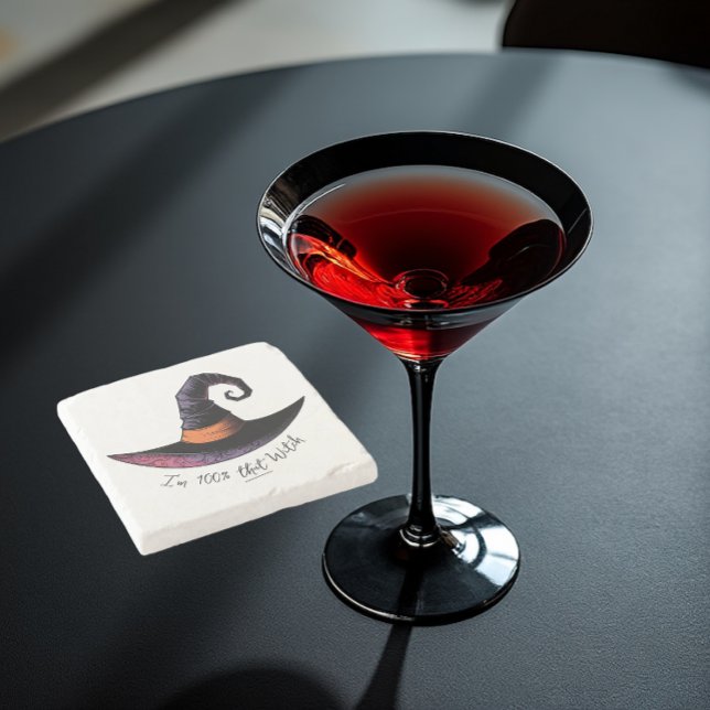 Ich bin zu 100% die Hexe Steinuntersetzer (A special coaster for a special drink.)